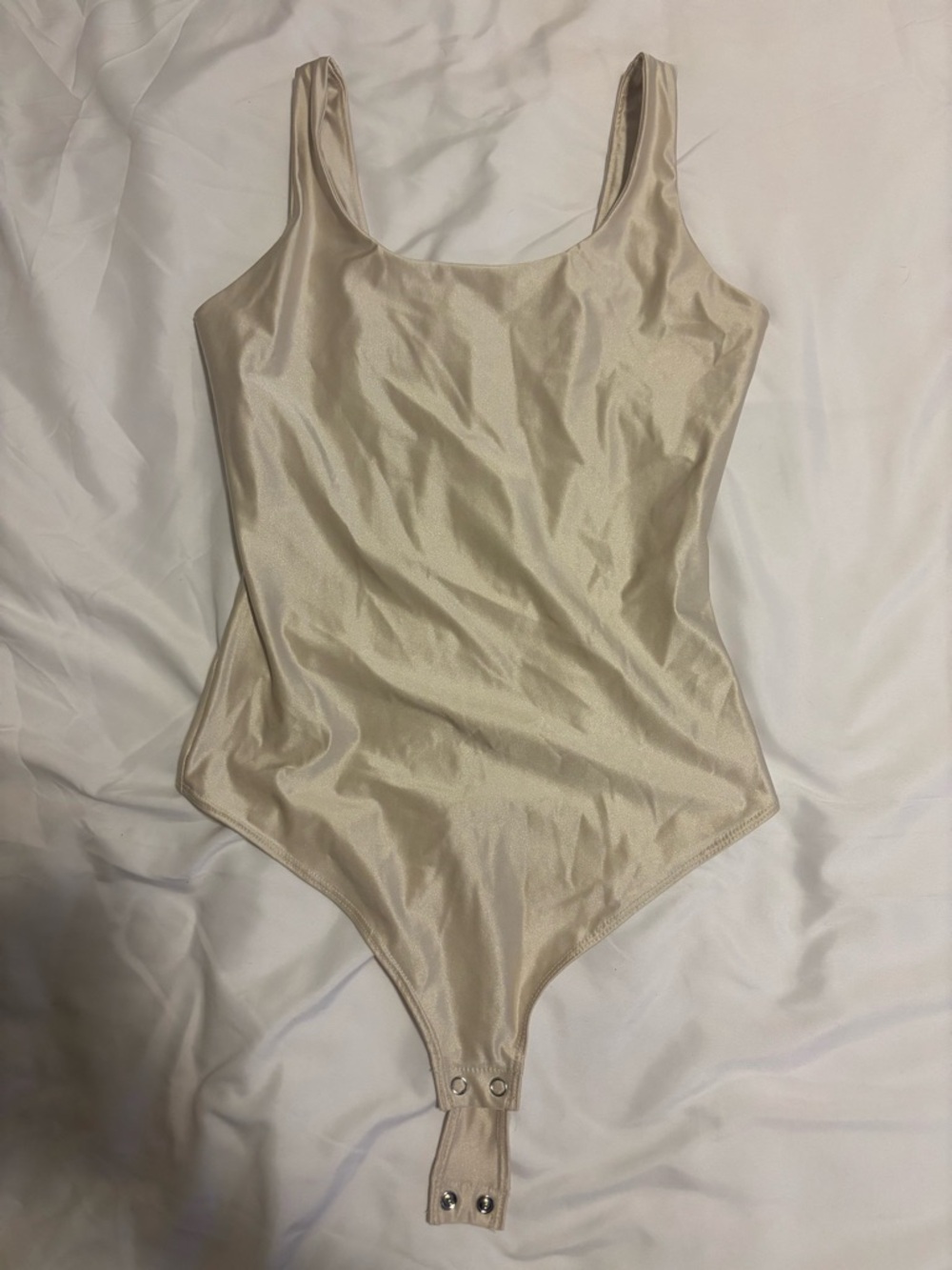 Cream Silky Bodysuit